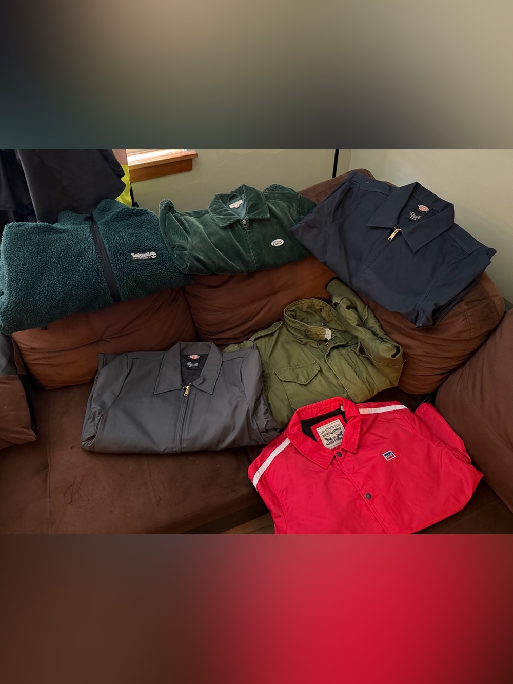 Jackets Lot - Men’s Medium (Levi’s, Timberland, Dickies)
